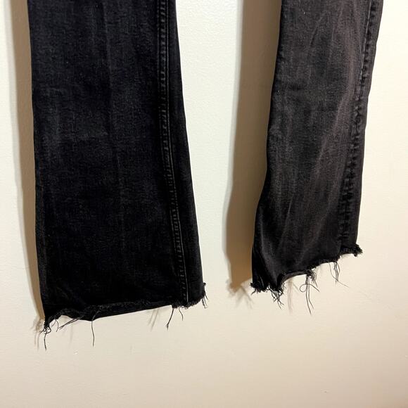 Zara Washed Black Flare Jeans with Fray Hem - Picture 4 of 6